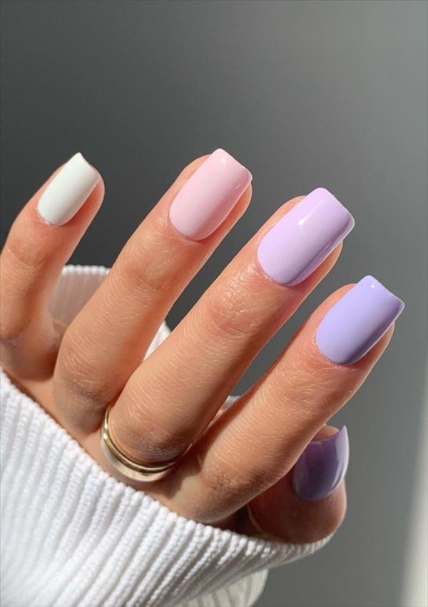 36 Heart-beating short pink nails for spring square nails 2021! - The