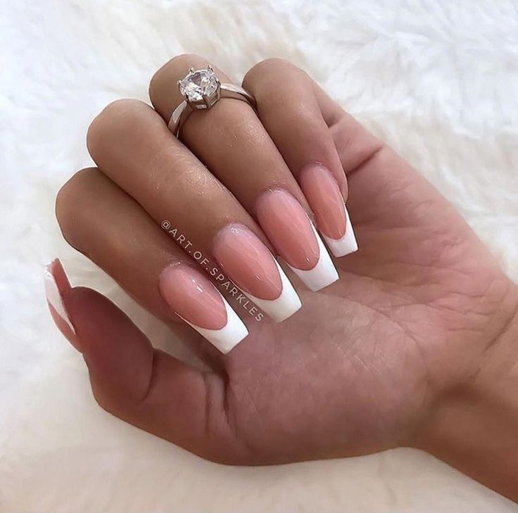 Pin on 21'st Birthday | French tip acrylic nails, French tip nails