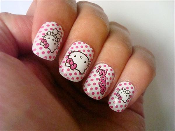 Cute And Attractive Hello Kitty Nail Art Designs And Stickers | Girlshue