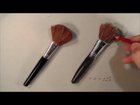 Realism Challenge #5 Drawing a Makeup Brushes, Time Lapse - YouTube